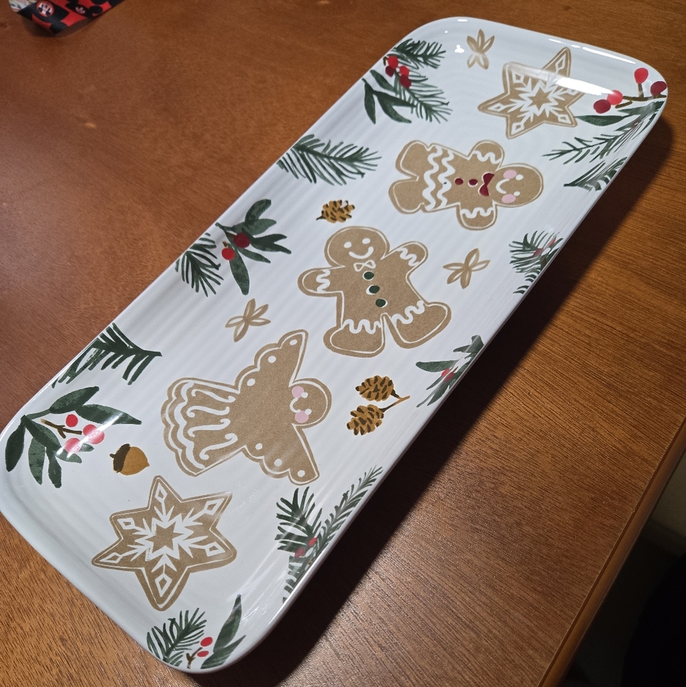 Stoneware Christmas bread or cheese plate